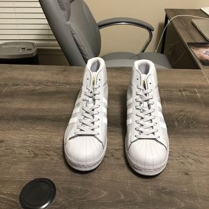 Adidas Pro Model 10, Grey/White/Metallic Gold, New - Never Worn